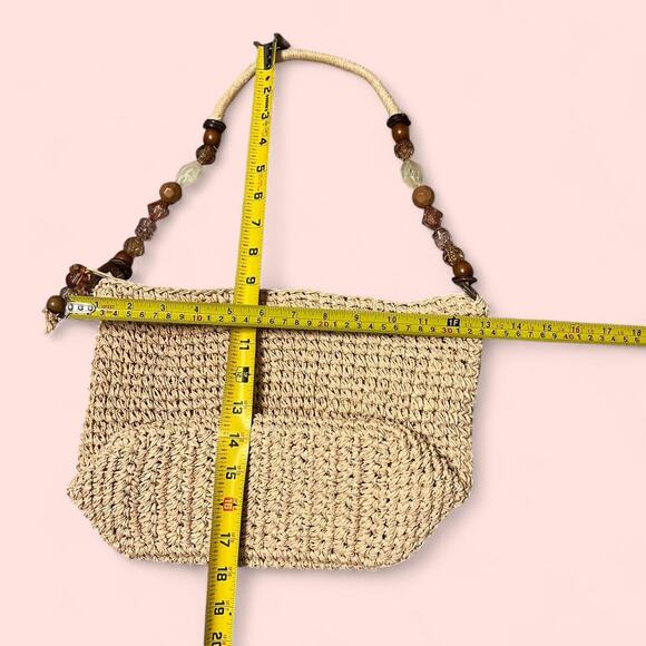 Tan woven boho beach bag - Picture 3 of 5